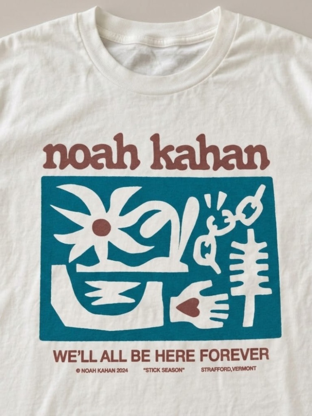 Noah Kahan "We'll All Be Here Forever" Boston Concert Graphic Tee - White - Picture 3 of 4